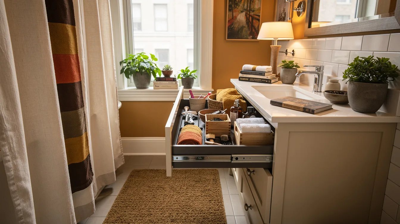 Extend a Long Tray Across a Bathroom Drawer