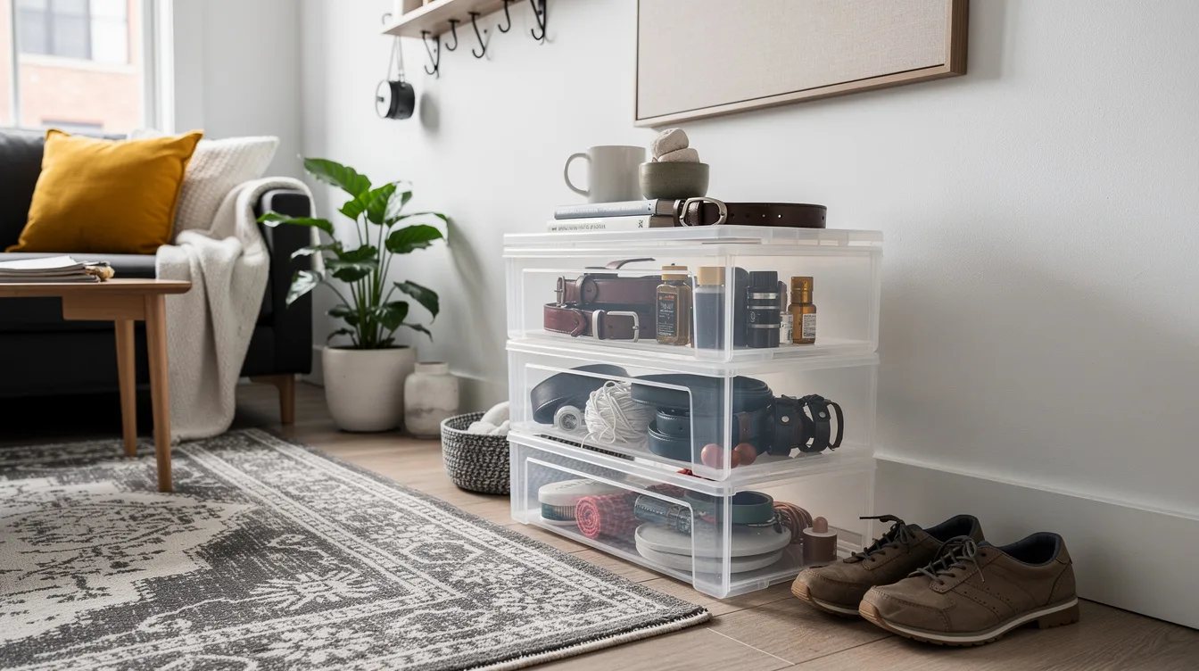 Stack Clear Boxes for Shoe Accessories