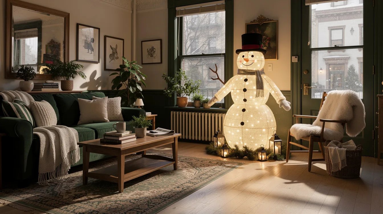 Light Up the 9-Foot Snowman Outdoors