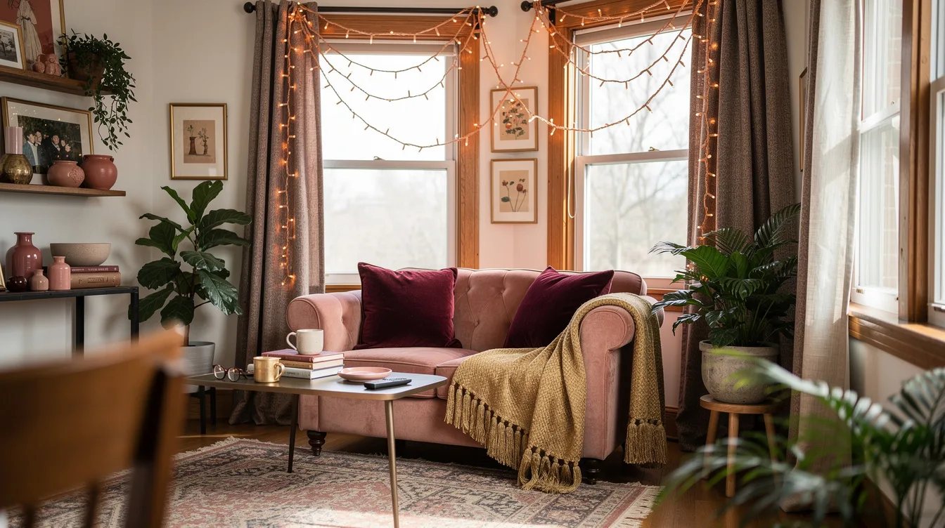 Drape Copper Fairy Lights Over an Existing Rod