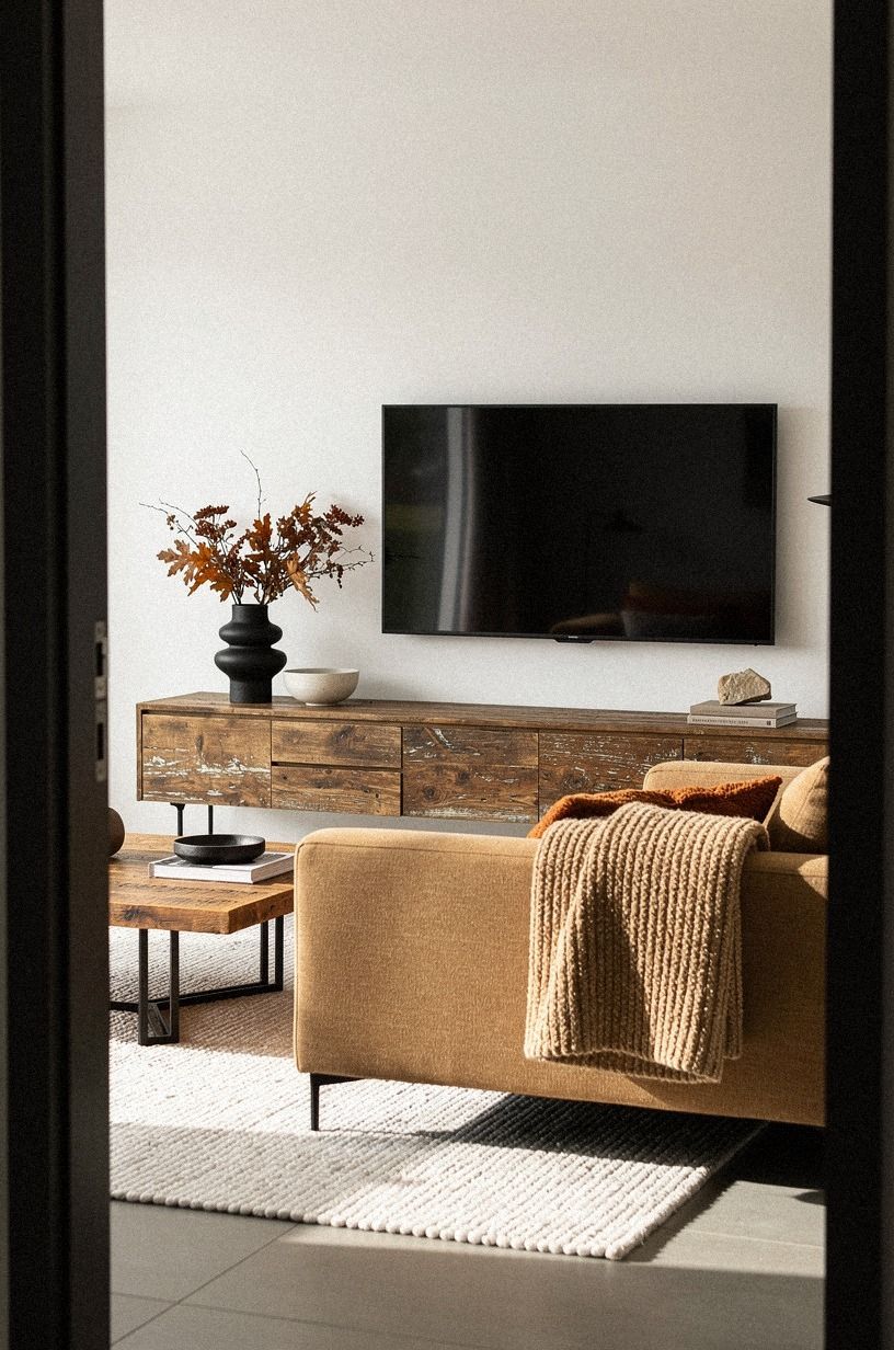 Style the TV Room Design With Fall Texture