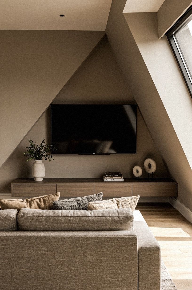 Swap a Long Media Wall for a Diagonal Frame