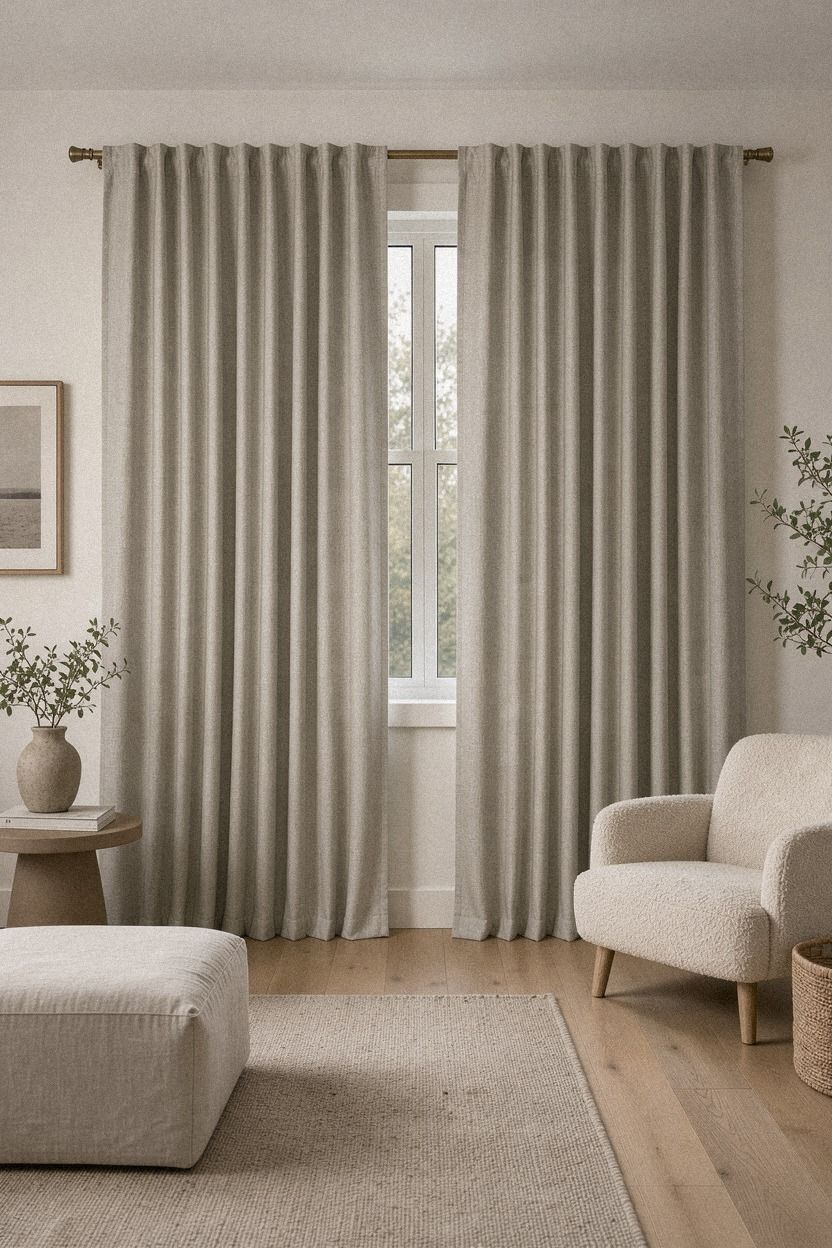 Hang IKEA thermal curtains wider than the frame
