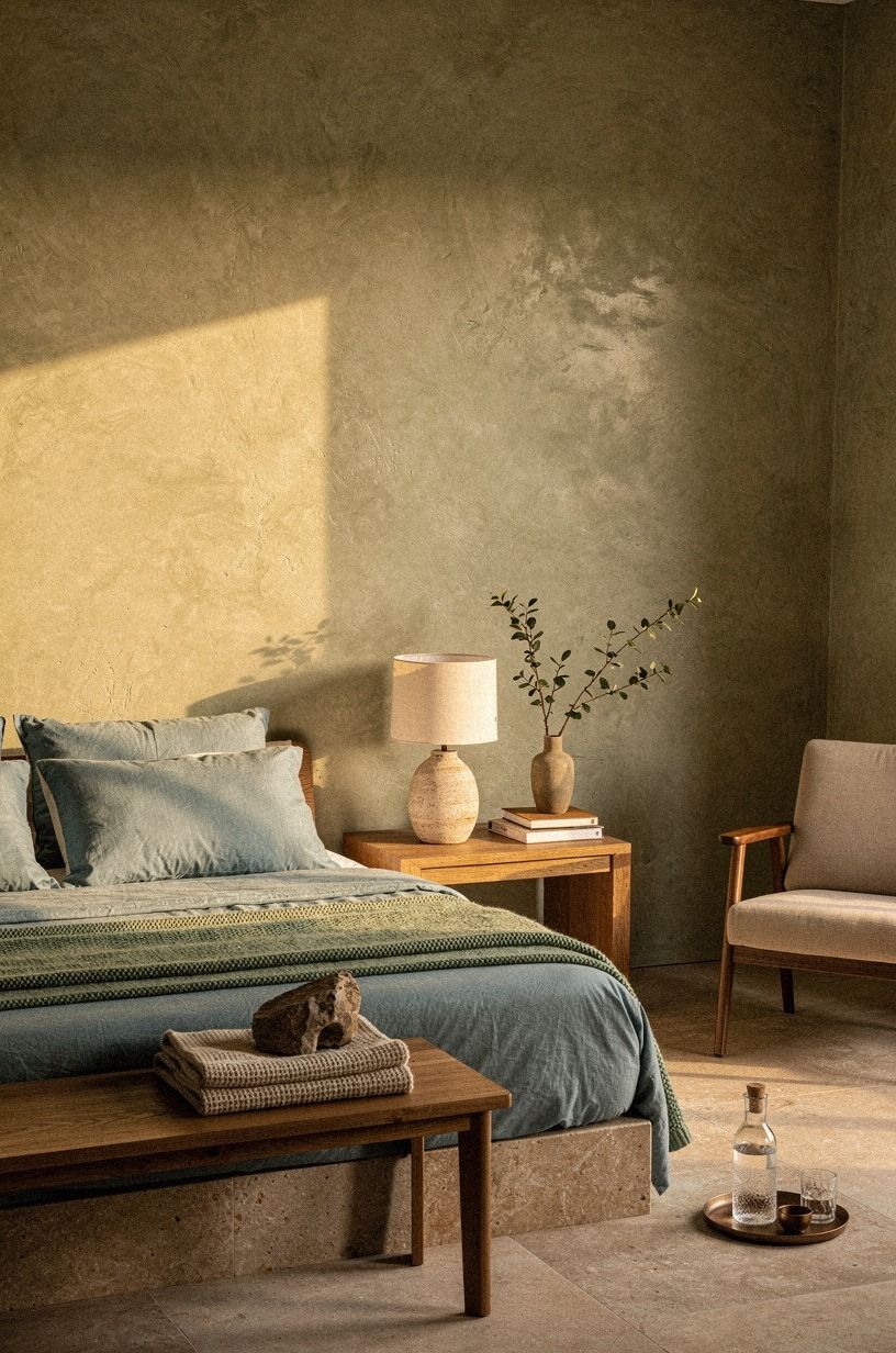 Layer Blue and Green Traditional Bedroom Details