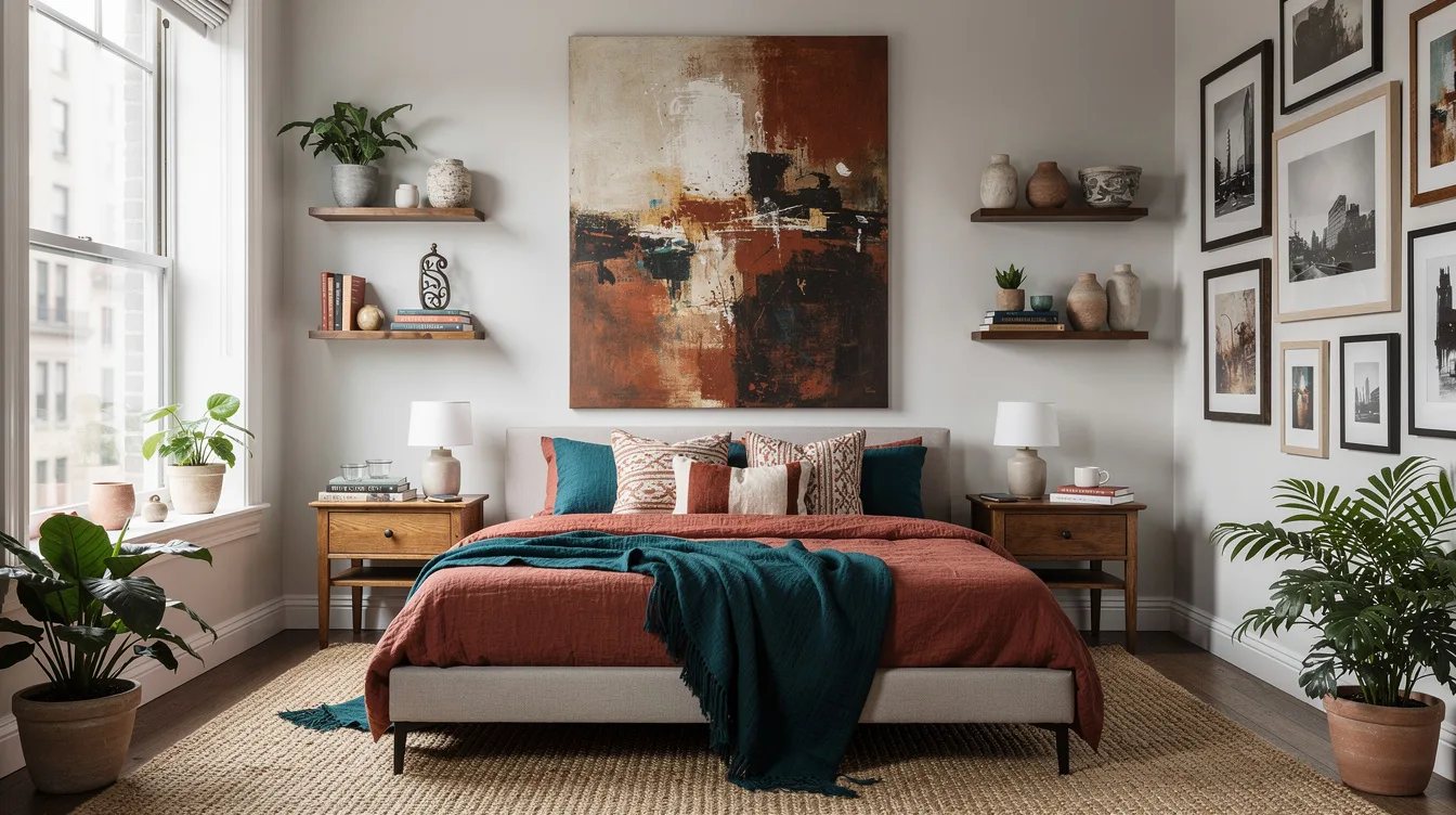 Anchor the Bed With One Oversized Artwork
