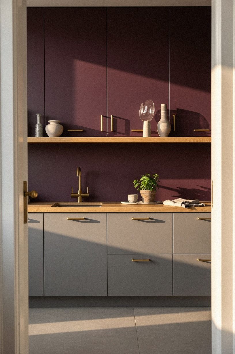 Float a Wood Tone Over Painted Cabinets