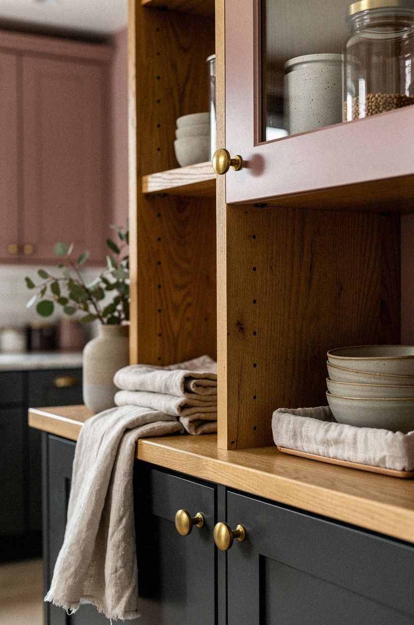 Mix Oak With a Soft Painted Pantry
