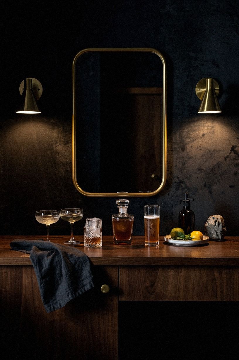 Frame the Mirror With Warm Brass