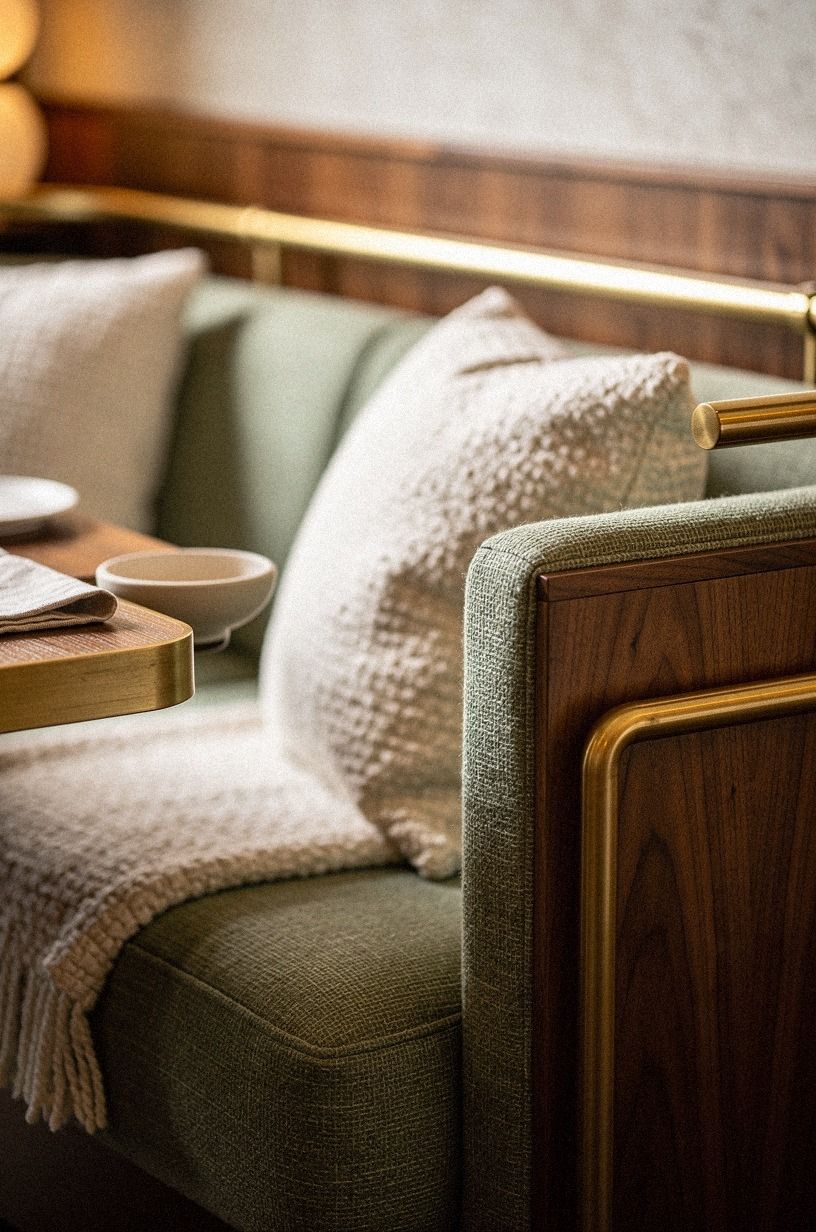 Soften a Luxurious Vintage Bar Booth With Textile
