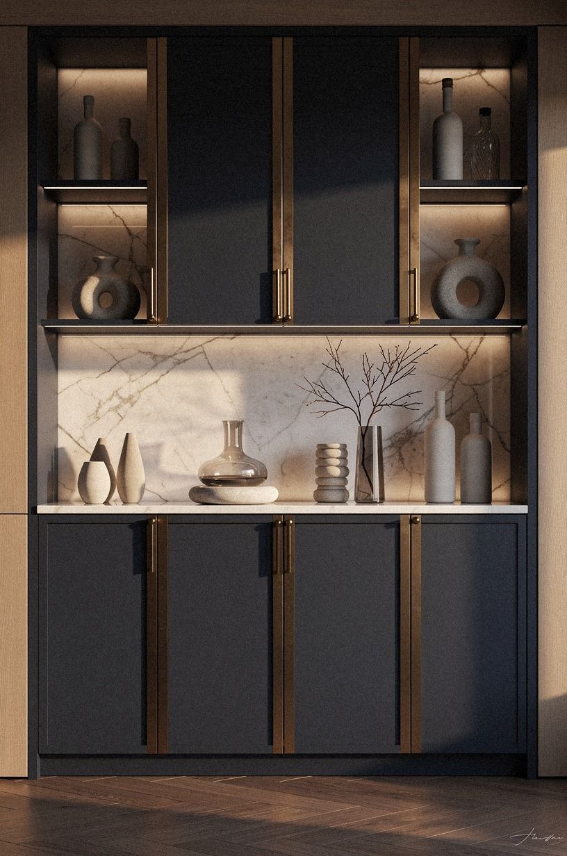 Swap a Bar Cart for a Built-In-Looking Cabinet