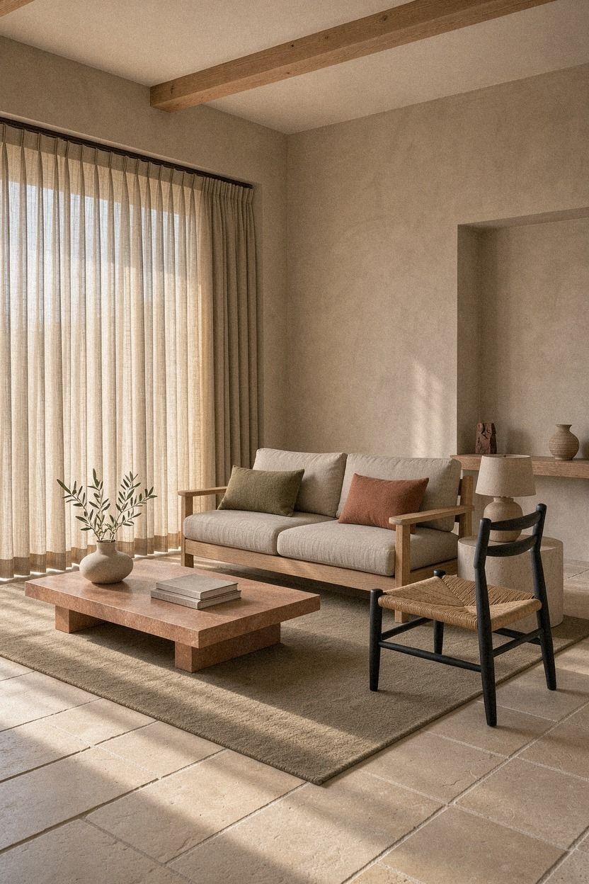 Choose pinch pleat linen curtains for controlled softness