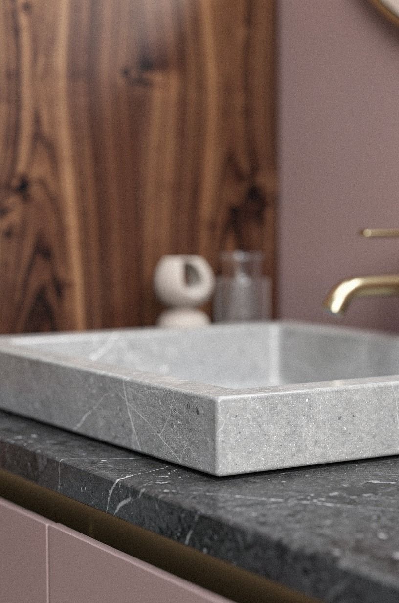 A Honed Stone Tray for the Basin