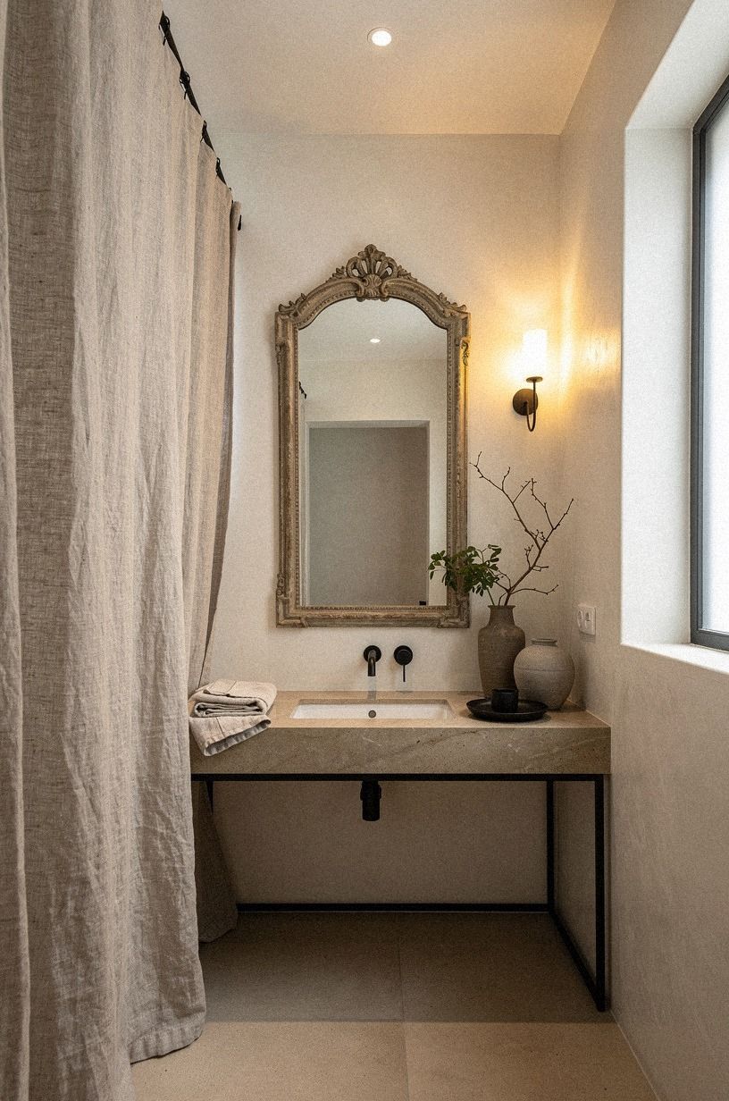 Frame the mirror with an antique profile