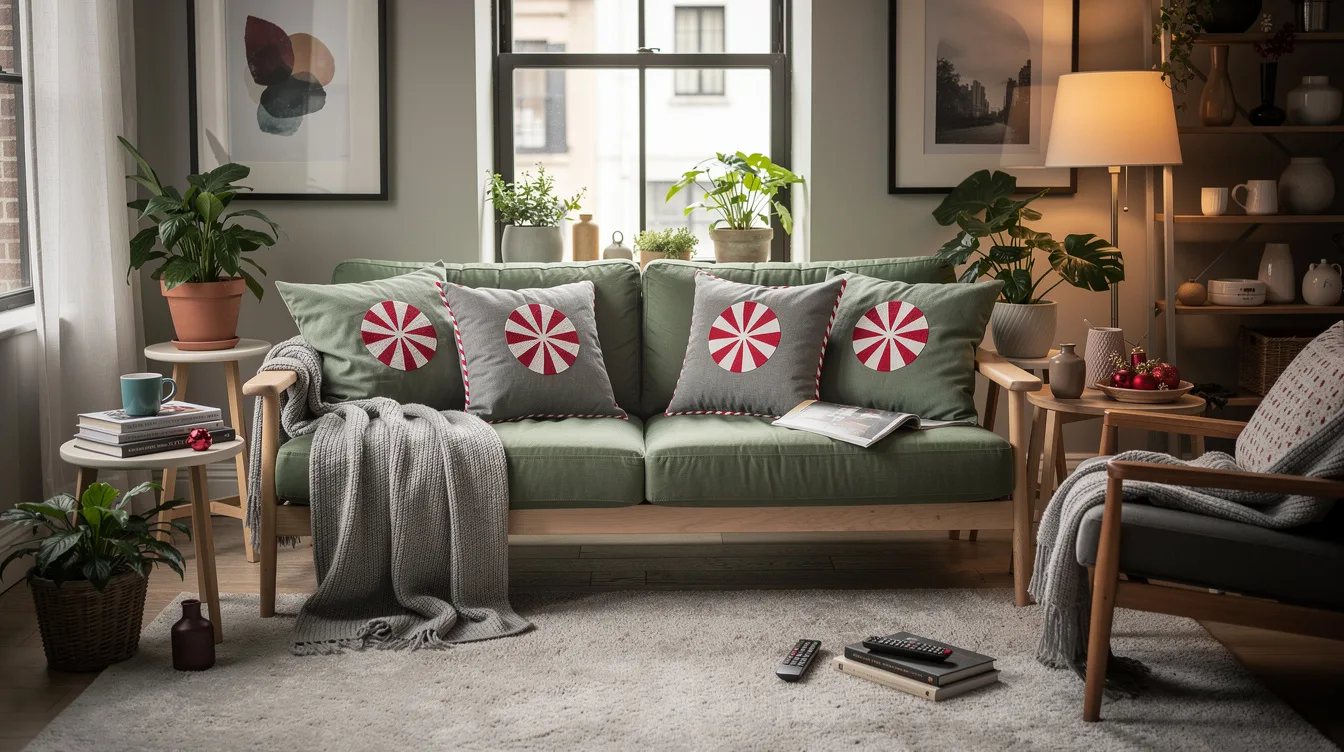 Add Peppermint Shape to Plain Cushions
