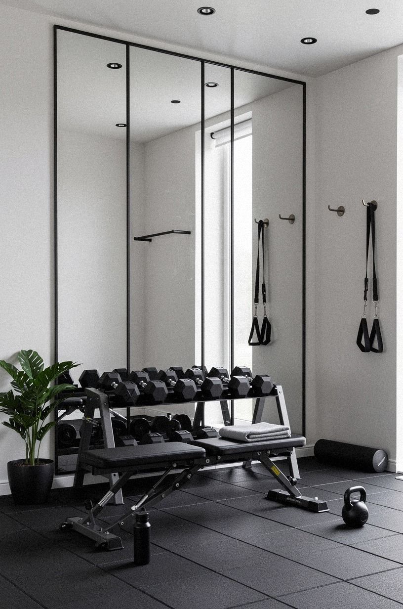 Frame the glass with slim black channels