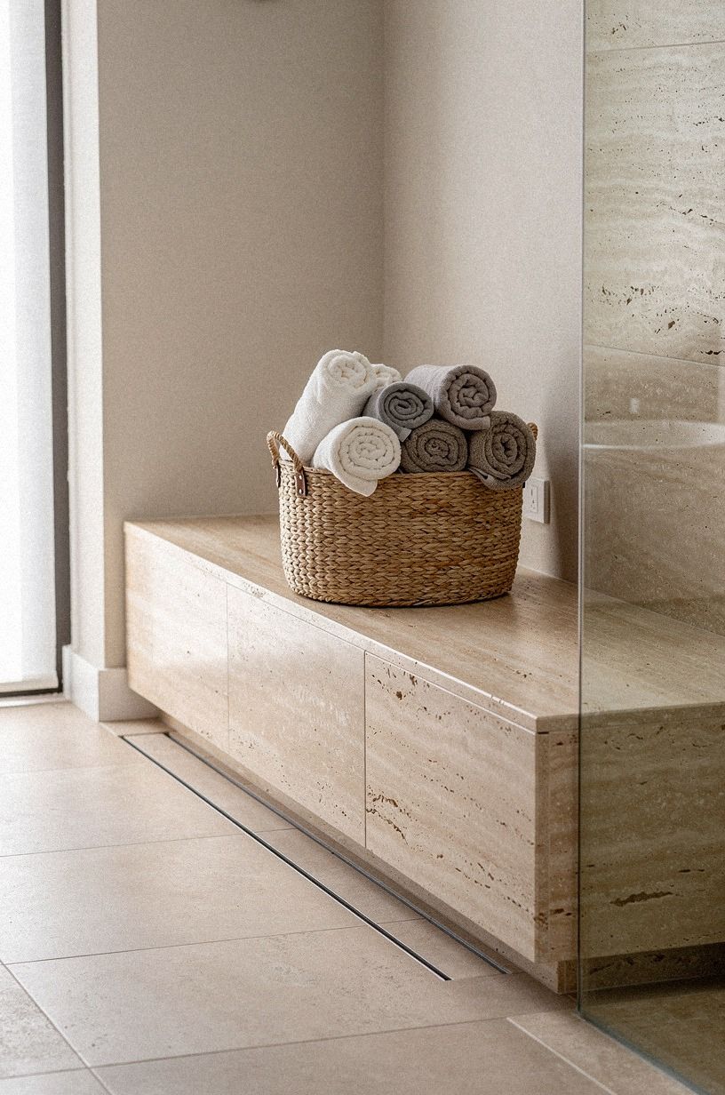 Frame the Shower With a Full-Width Bench