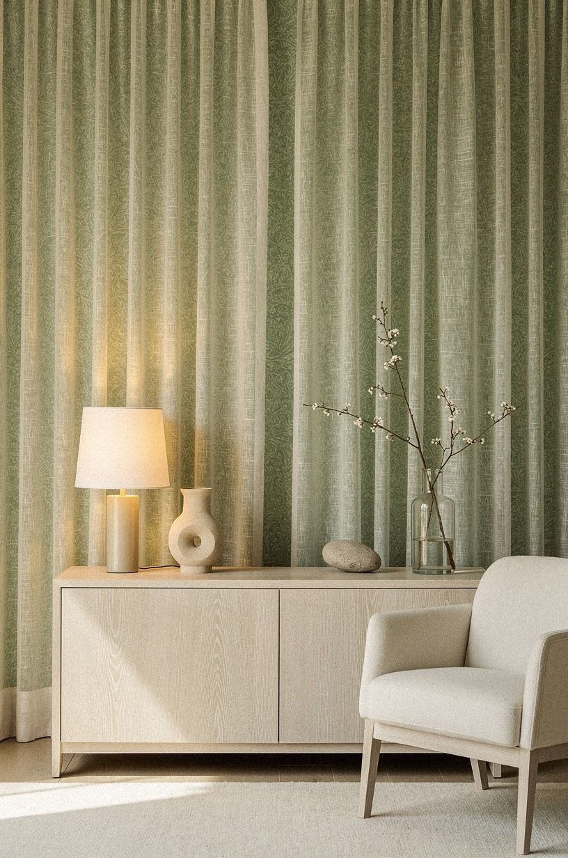 Could Linen Curtains Make the Wallpaper Feel Softer?