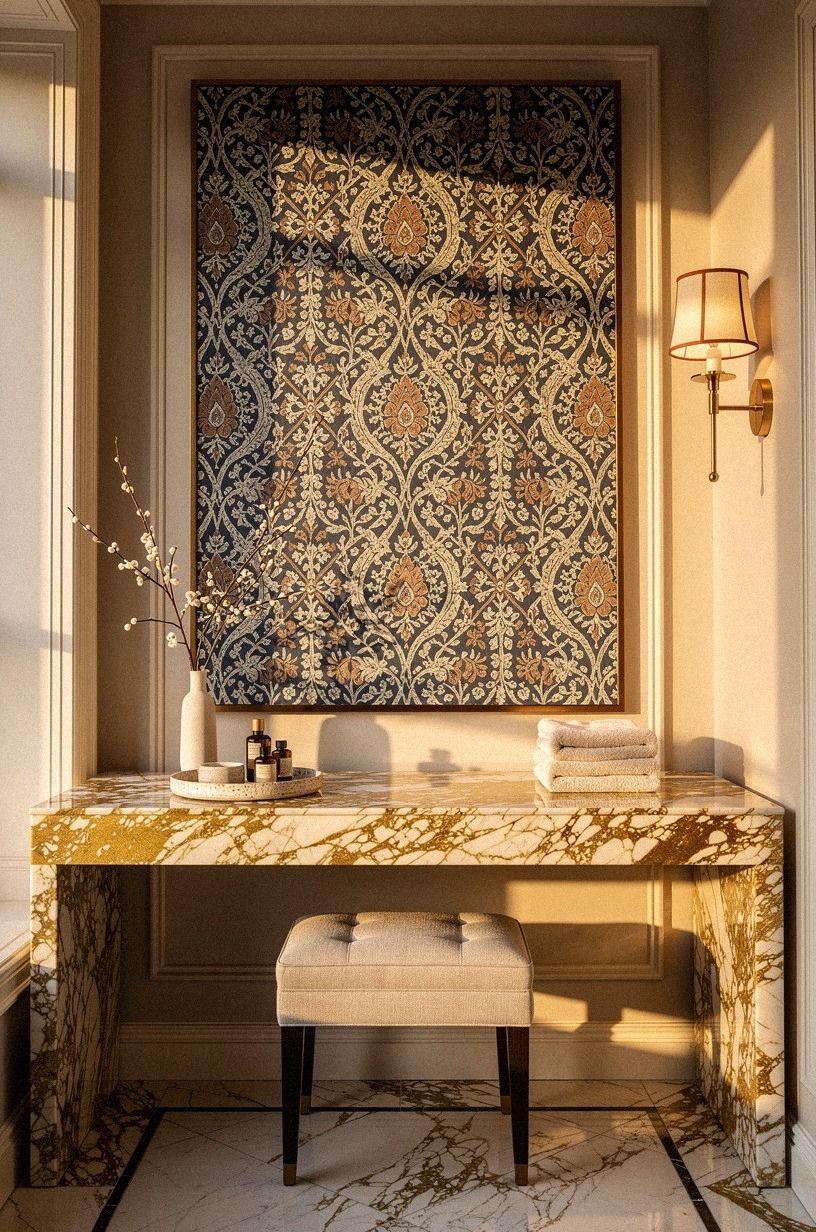 Frame a Traditional Bathroom Wallpaper Panel
