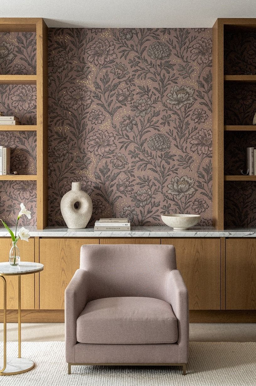 Let Nancy Meyers Wallpaper Meet Warm Oak
