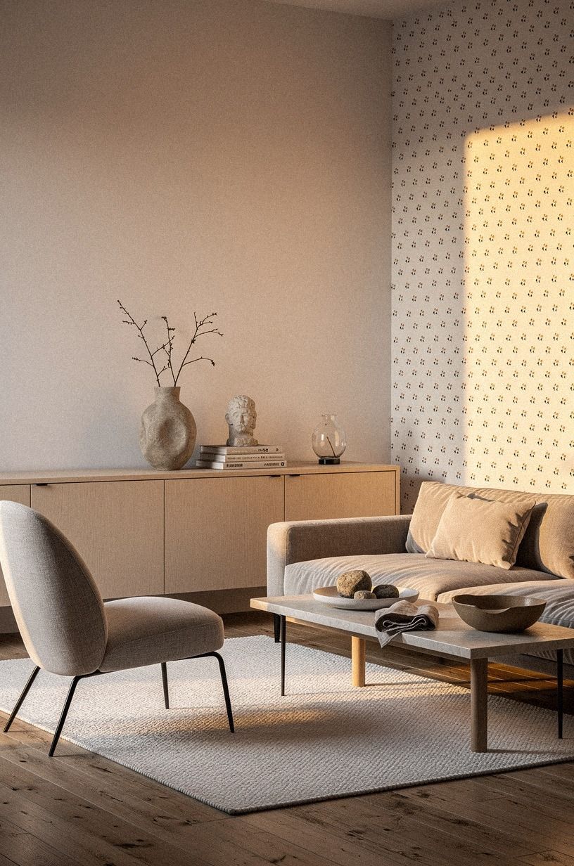 Use a Small-Scale Pattern in a Narrow Room