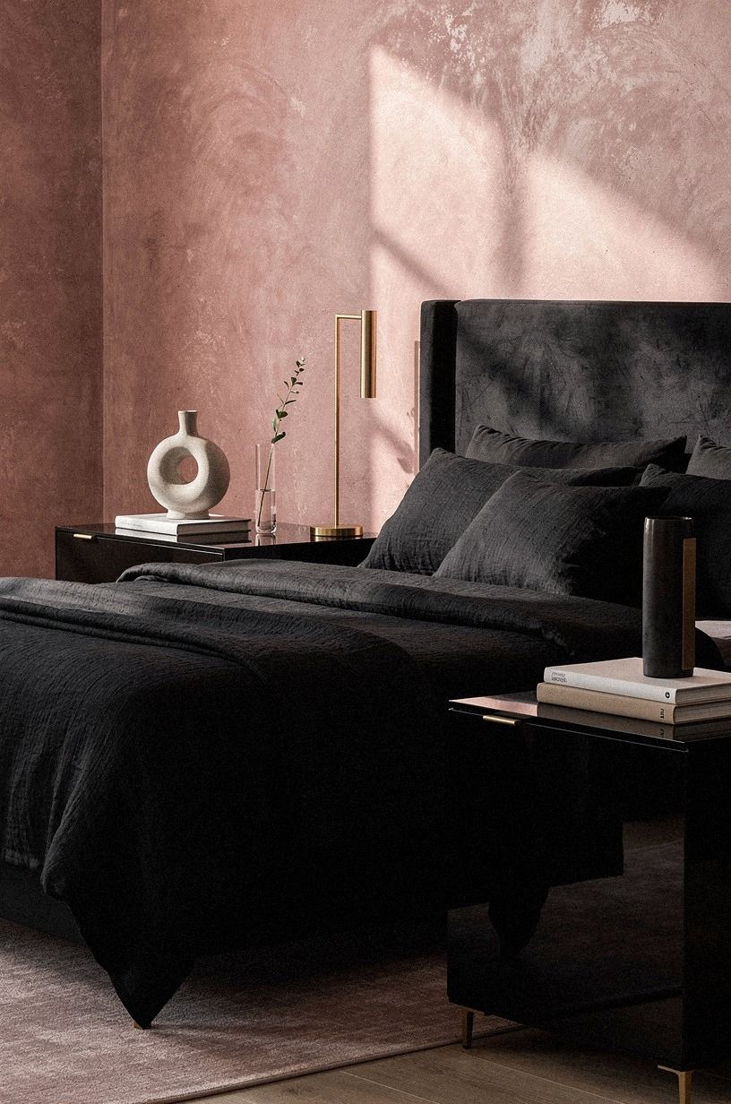 Layer Black Linen Over Glossy Black