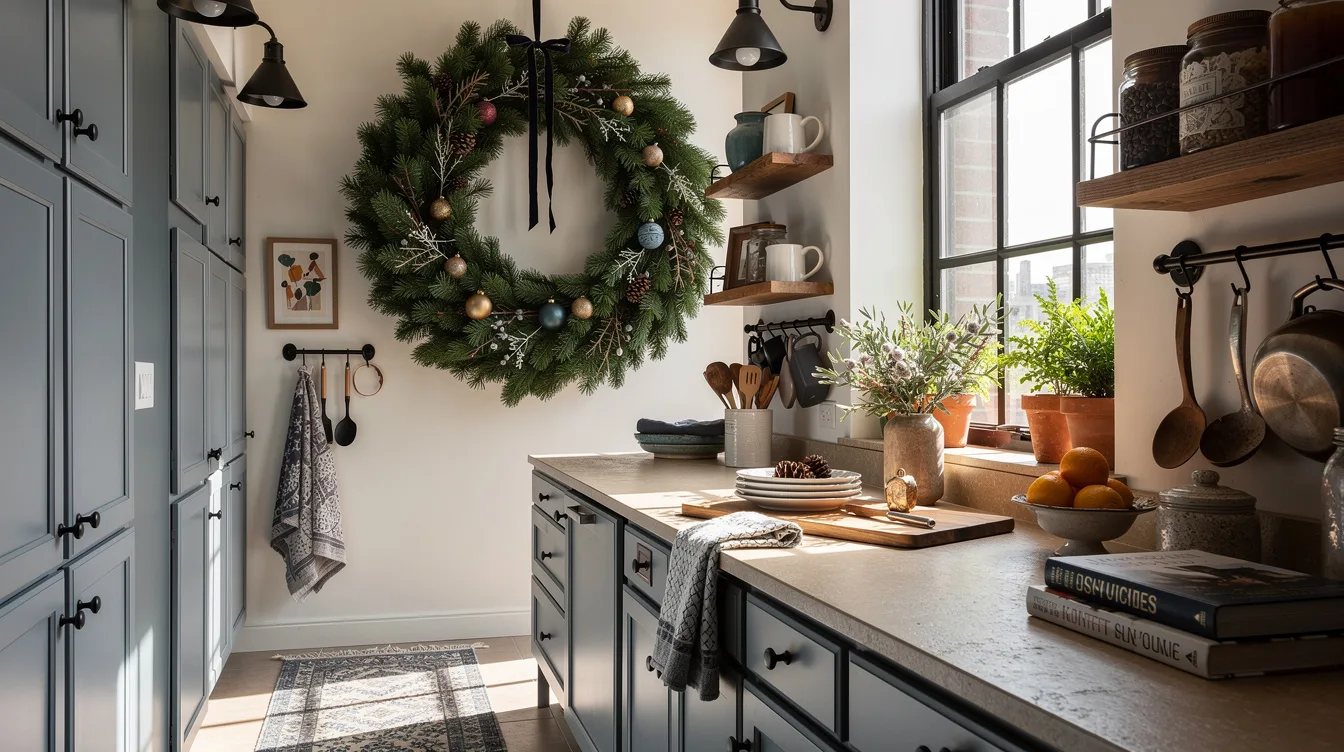 Hang a Wreath Above the Countertop