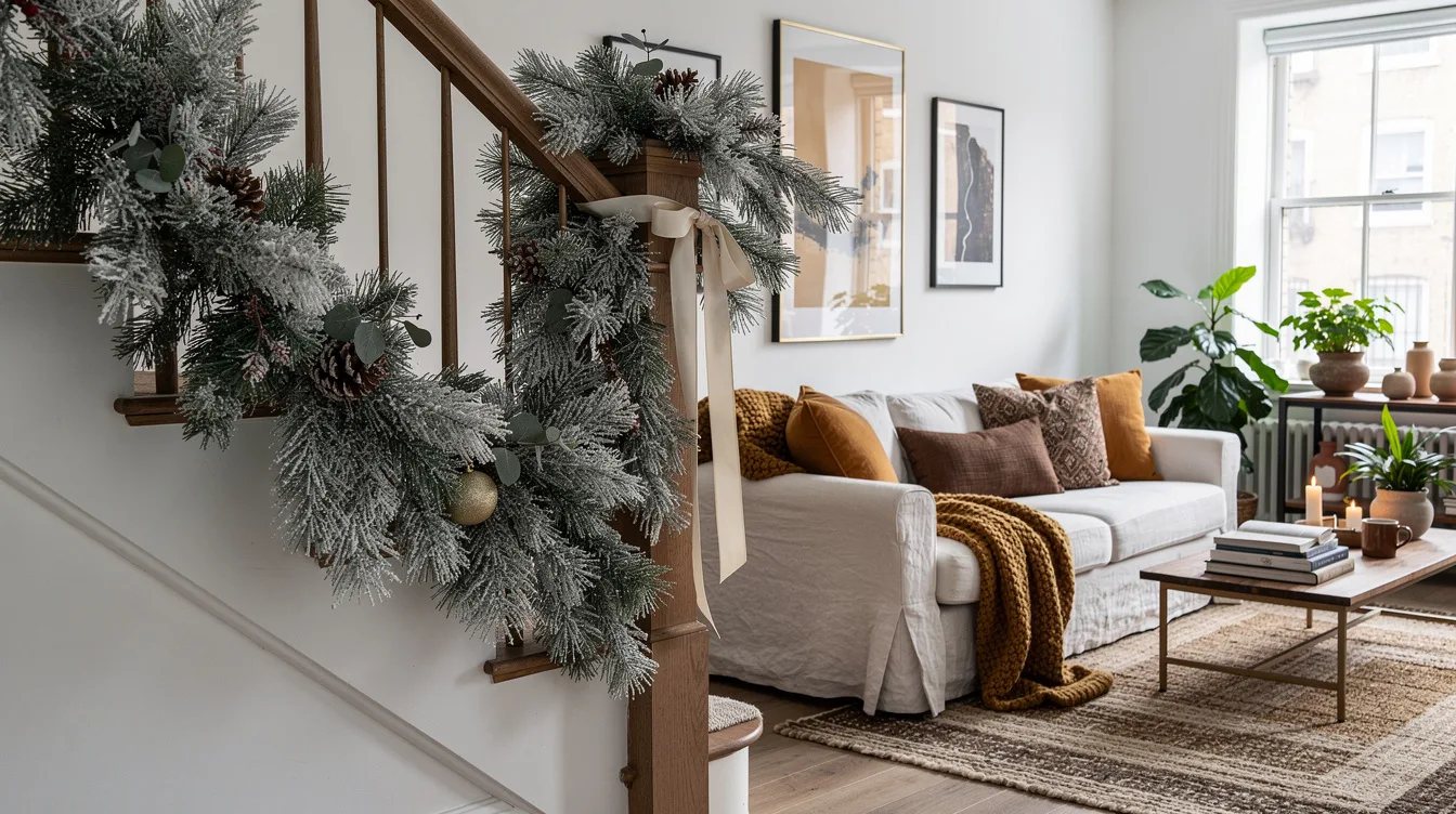 Skip Ornaments With Flocked Greenery