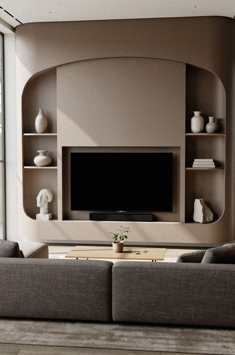 Hide the wires behind a curved panel