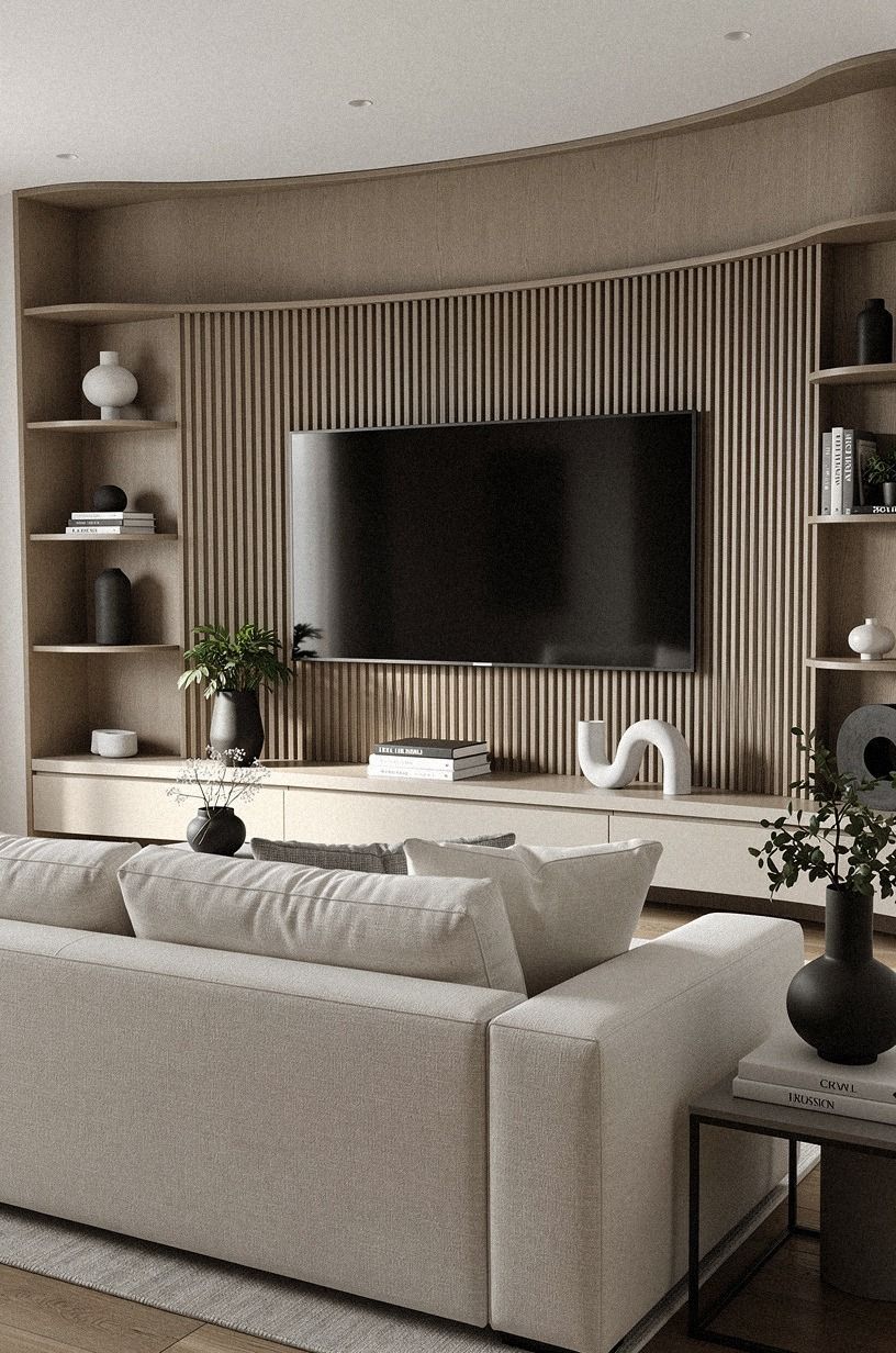Layer vertical slats over a rounded backer