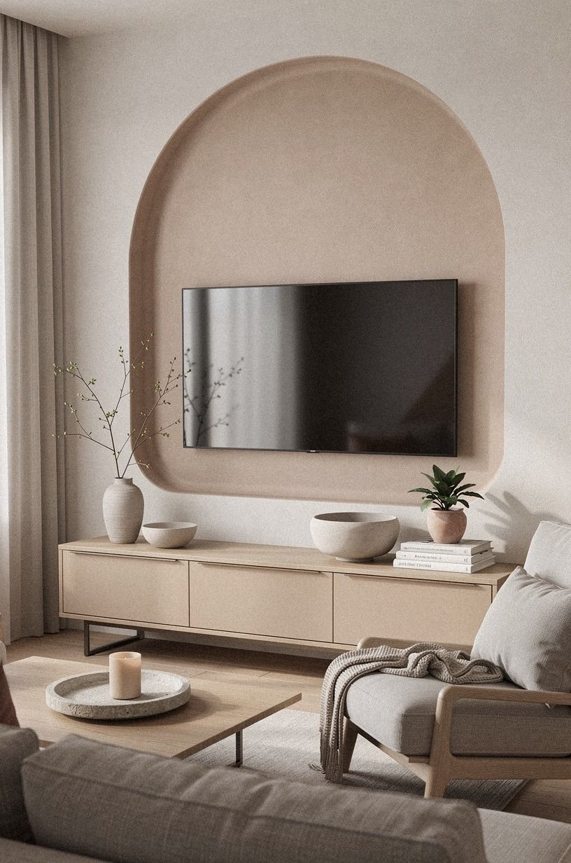 Swap full cabinetry for a recessed niche