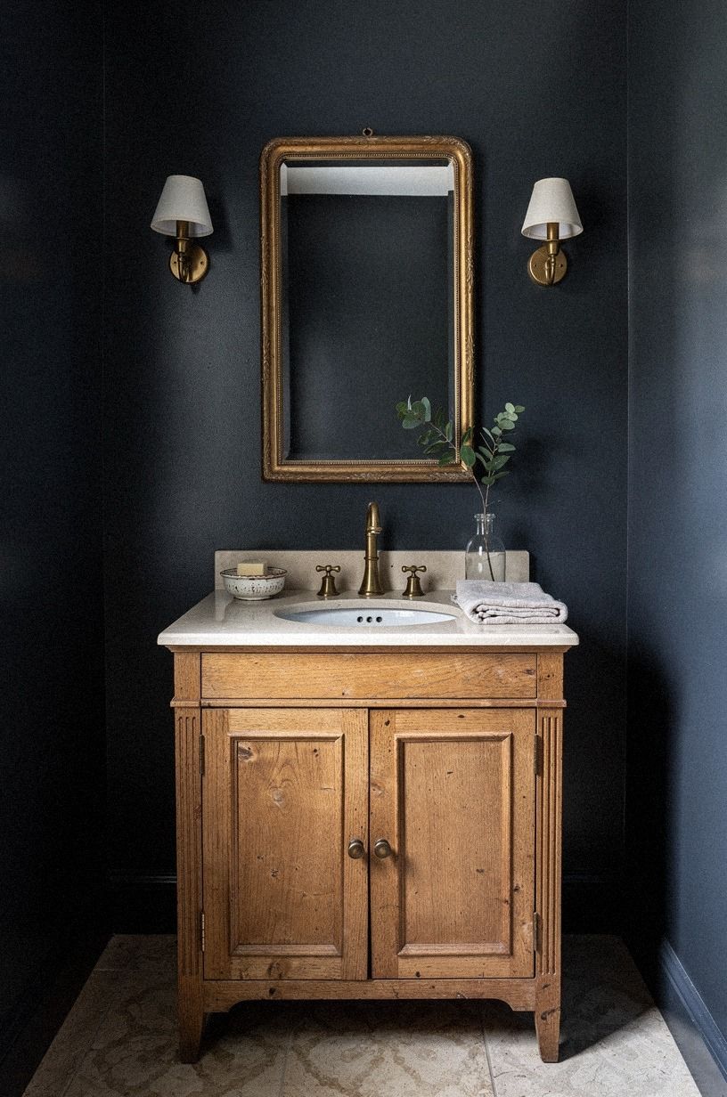Gold accents versus dark paint