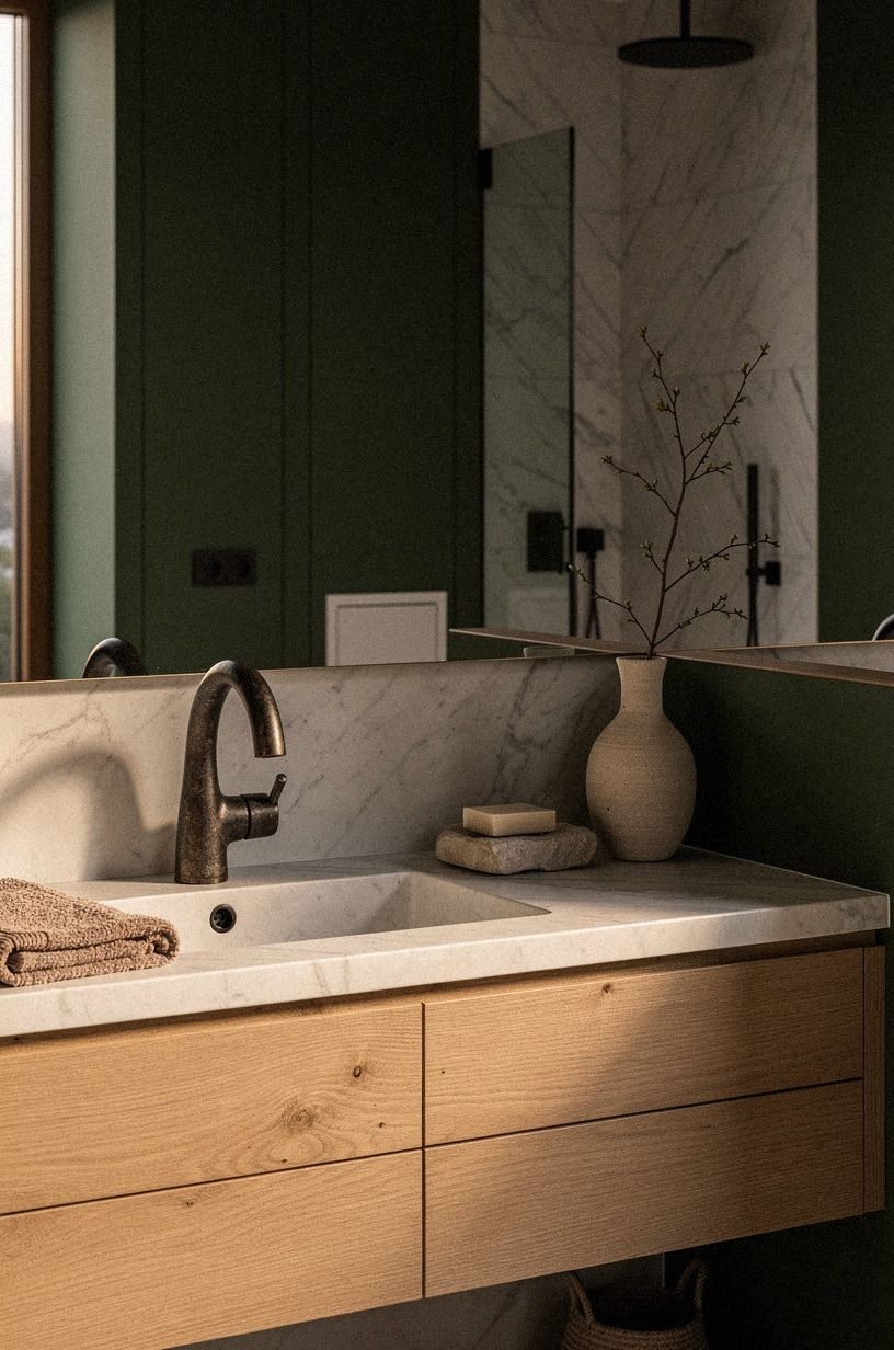 Swap a plain faucet for aged metal