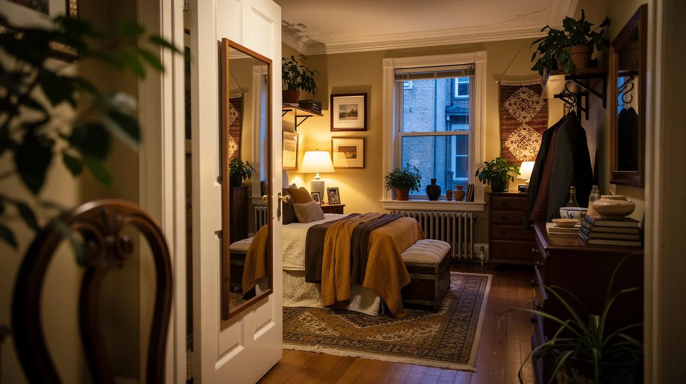 Reserve the Door for a Slim Framed Mirror
