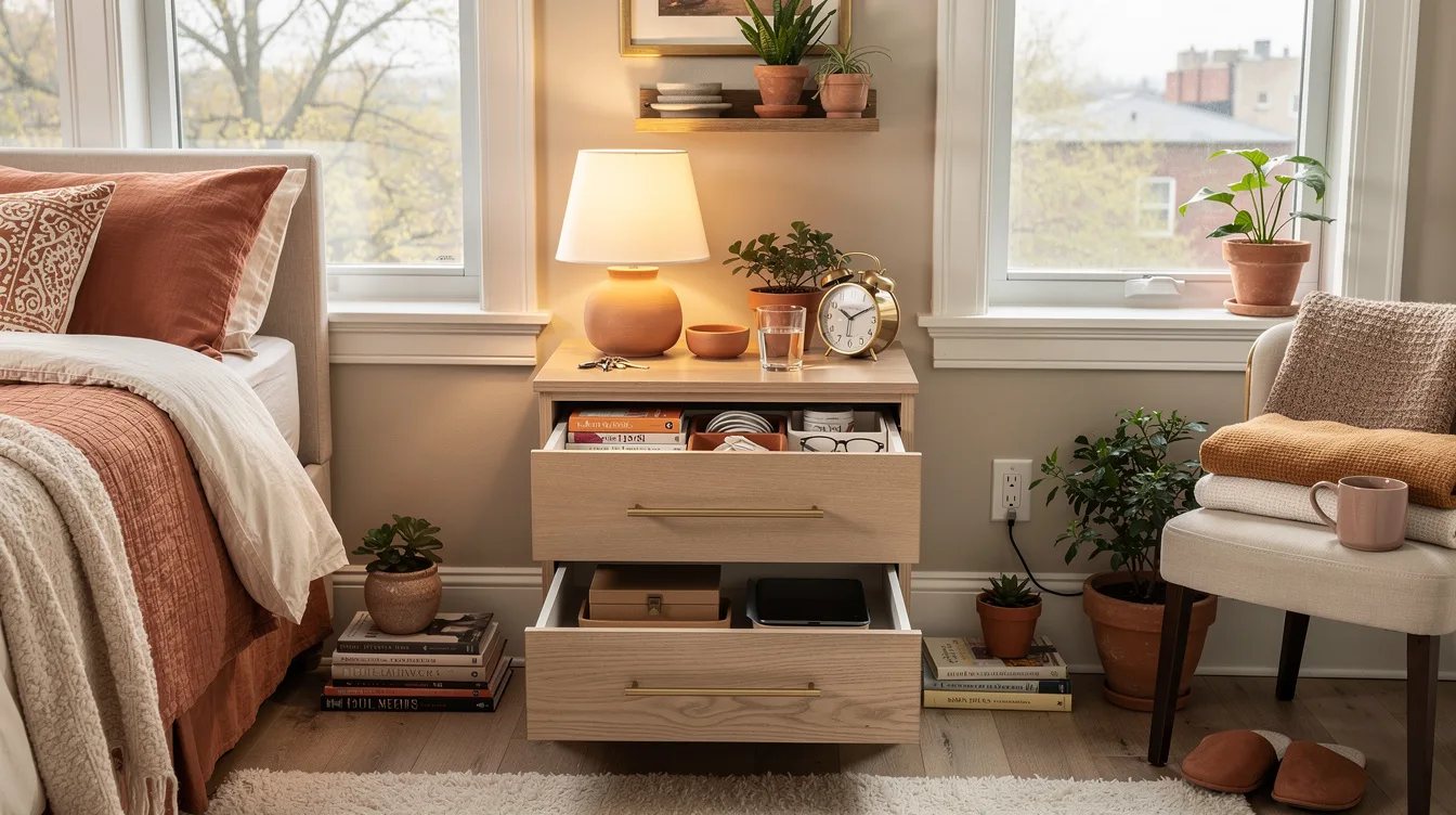 Consolidate Bedside Clutter in Two Drawers
