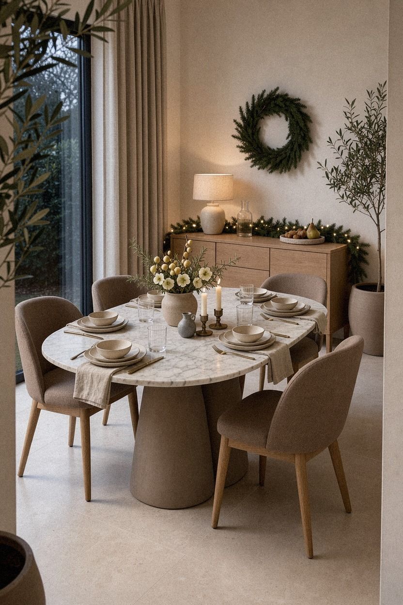 Mix winter table settings with everyday dishes