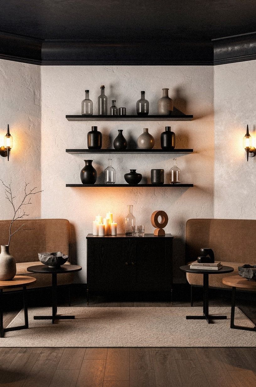 Frame the bar with a velvet curtain