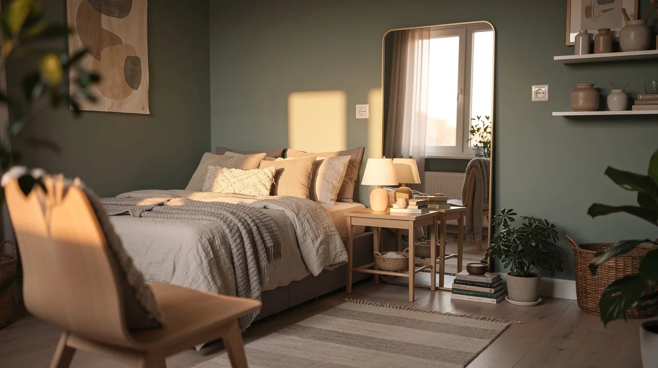 Use the Perpendicular Wall Beside the Bed
