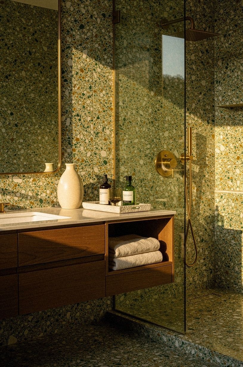Choose a one tile bathroom and vary the finish