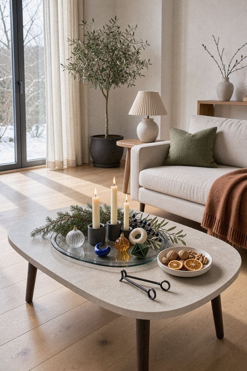17 Ways to Decorate the Coffee Table for Christmas Too, Even After the Tree Is Up