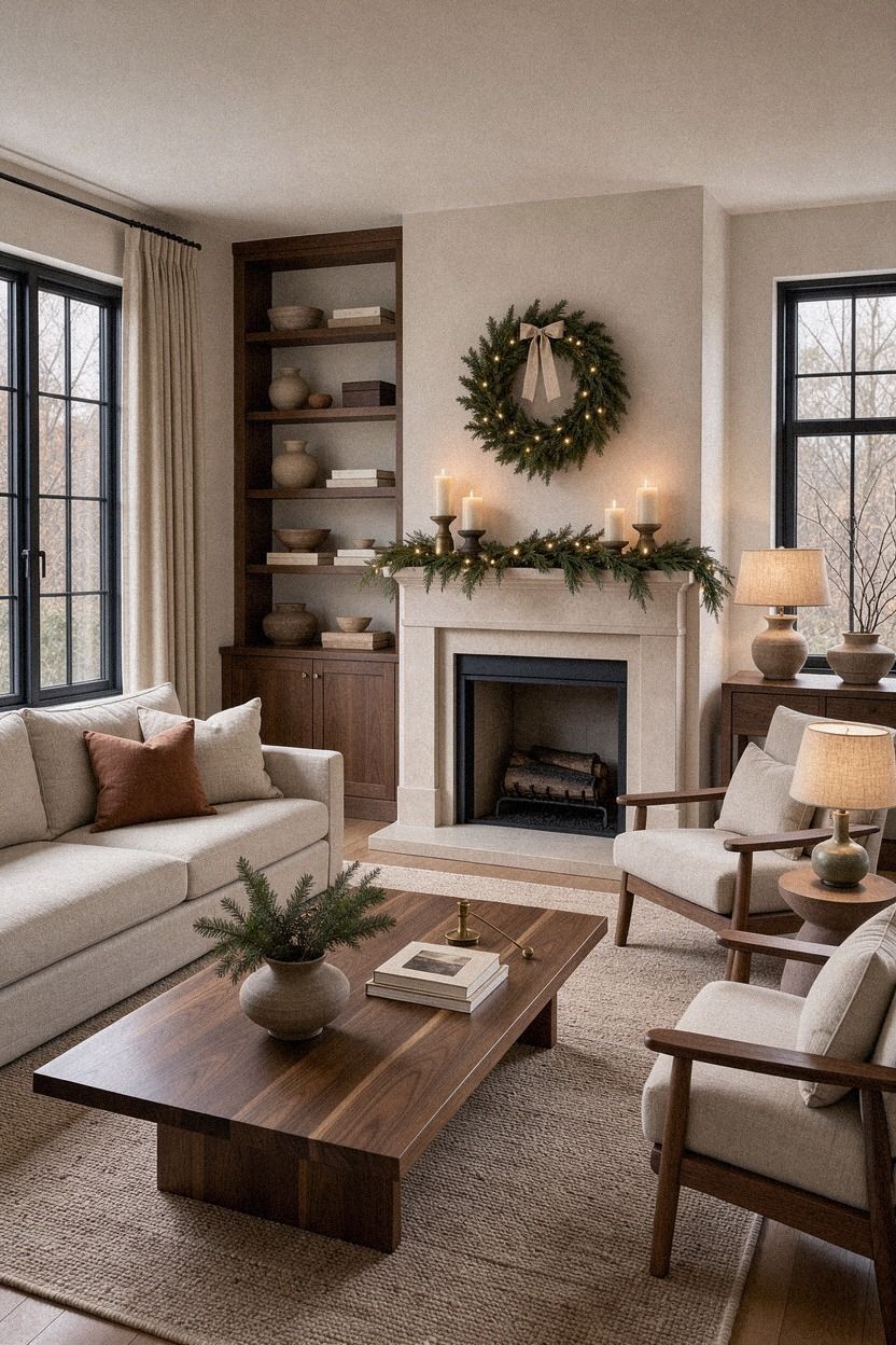 Mix Candles With Greenery for a Warm Light Stack