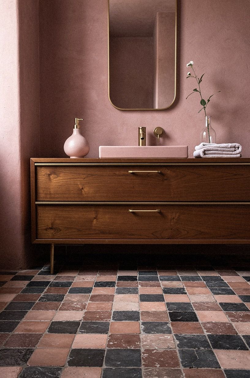 Choose Zellige Over Faux-Aged Tile for Interesting Powder Rooms