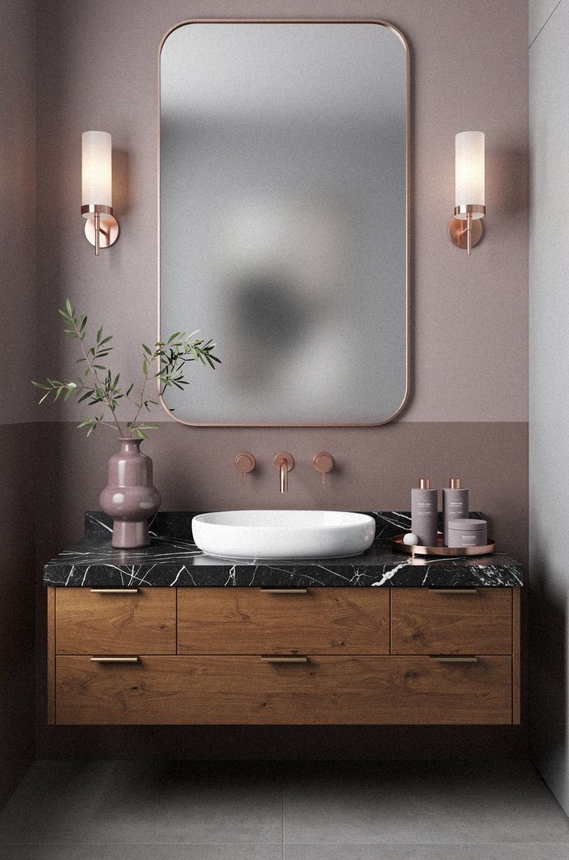 Edit Toward a Warm, Modern Powder Room