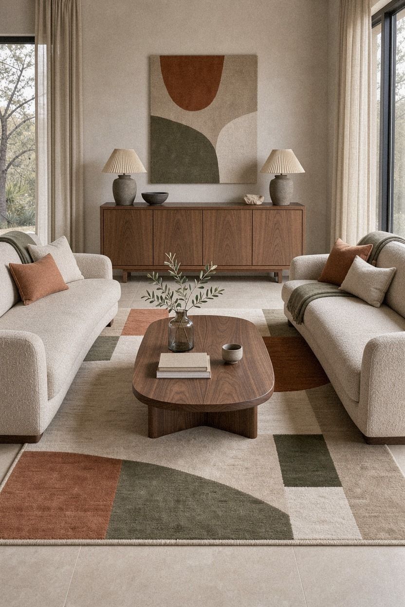What Size Rug Works Under Two Facing Sofas?