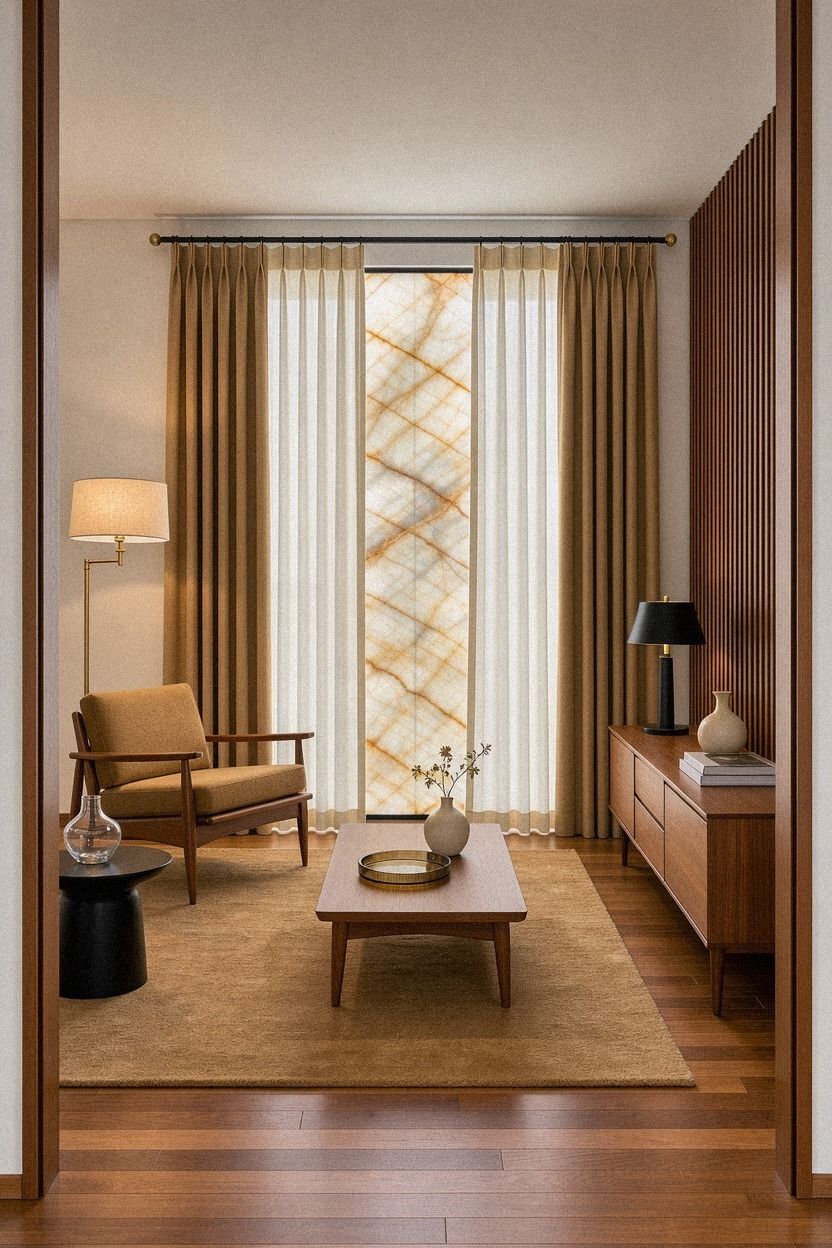 Build a center-first curtain layout