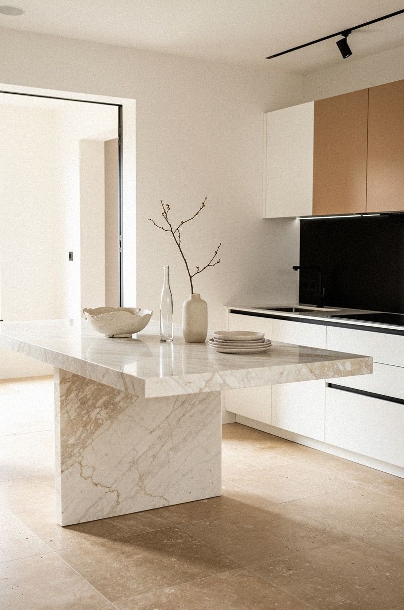 Float a Marble Waterfall Edge for Airy Balance