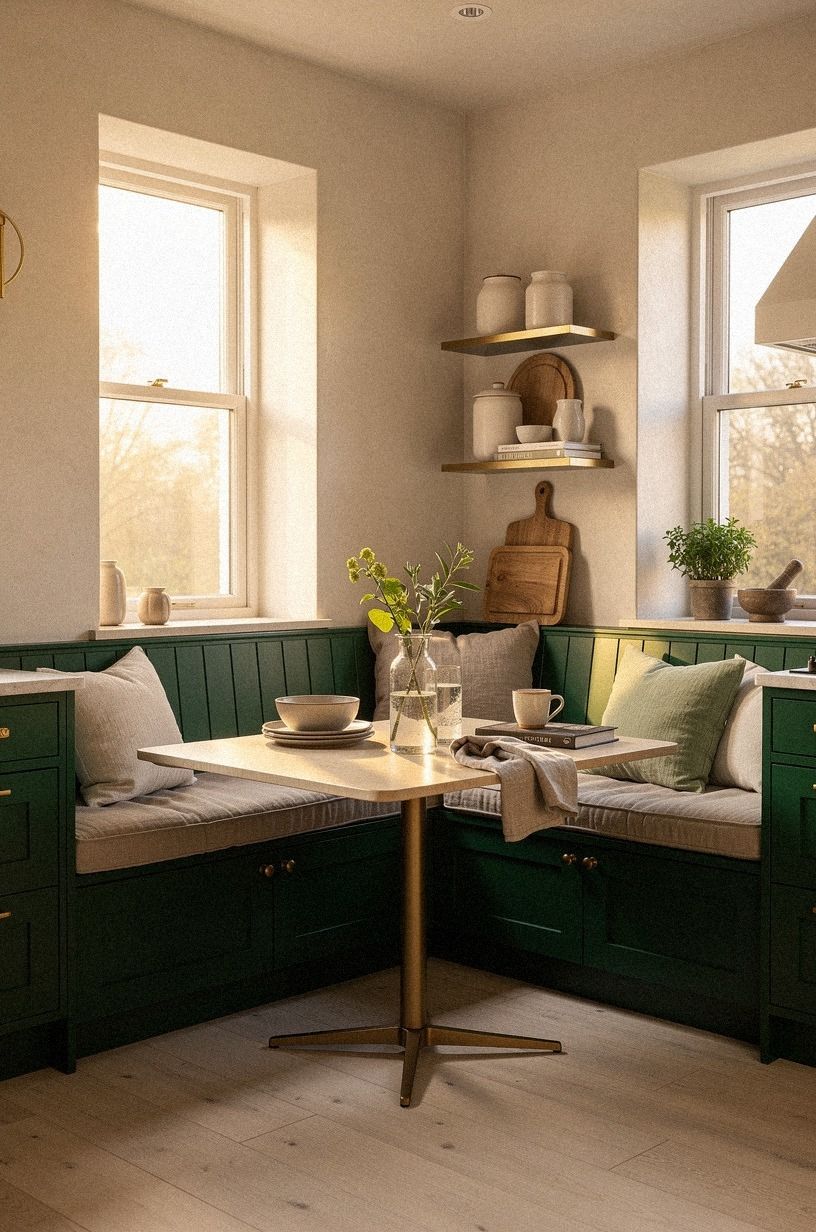 Float a Narrow Table for a Bench Dining Nook