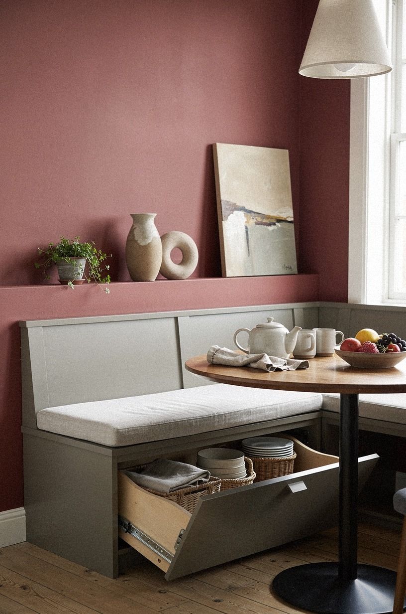 Paint the Backdrop Behind a Bench Dining Nook
