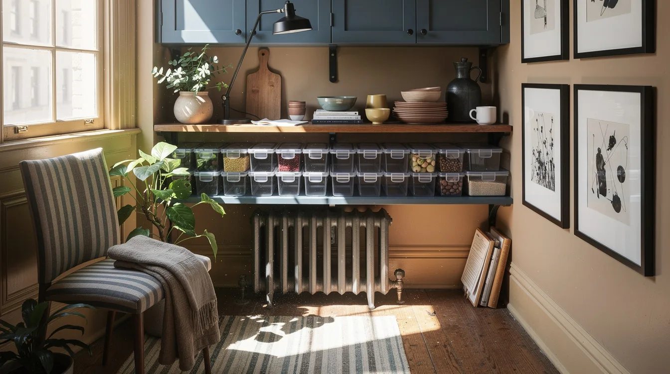 Repeat Slim Rectangles Across One Shelf