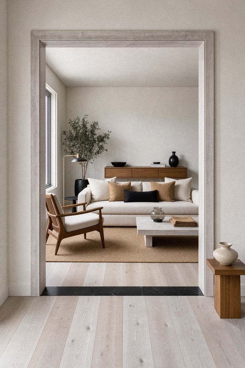Frame the Arms With a Calm Sofa Placement Couch Layout