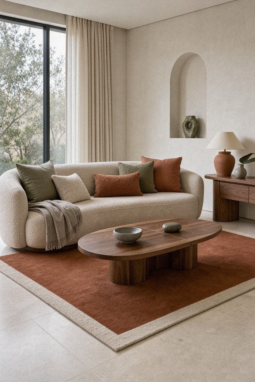 Try the Two-Texture Rule for a Couch Throw Pillow Arrangement